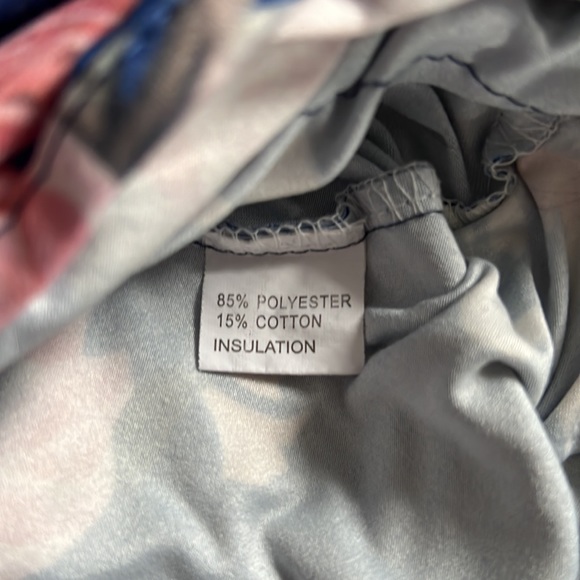 Blue and Pink Floral Jumpsuit with Pockets - Picture 3 of 4